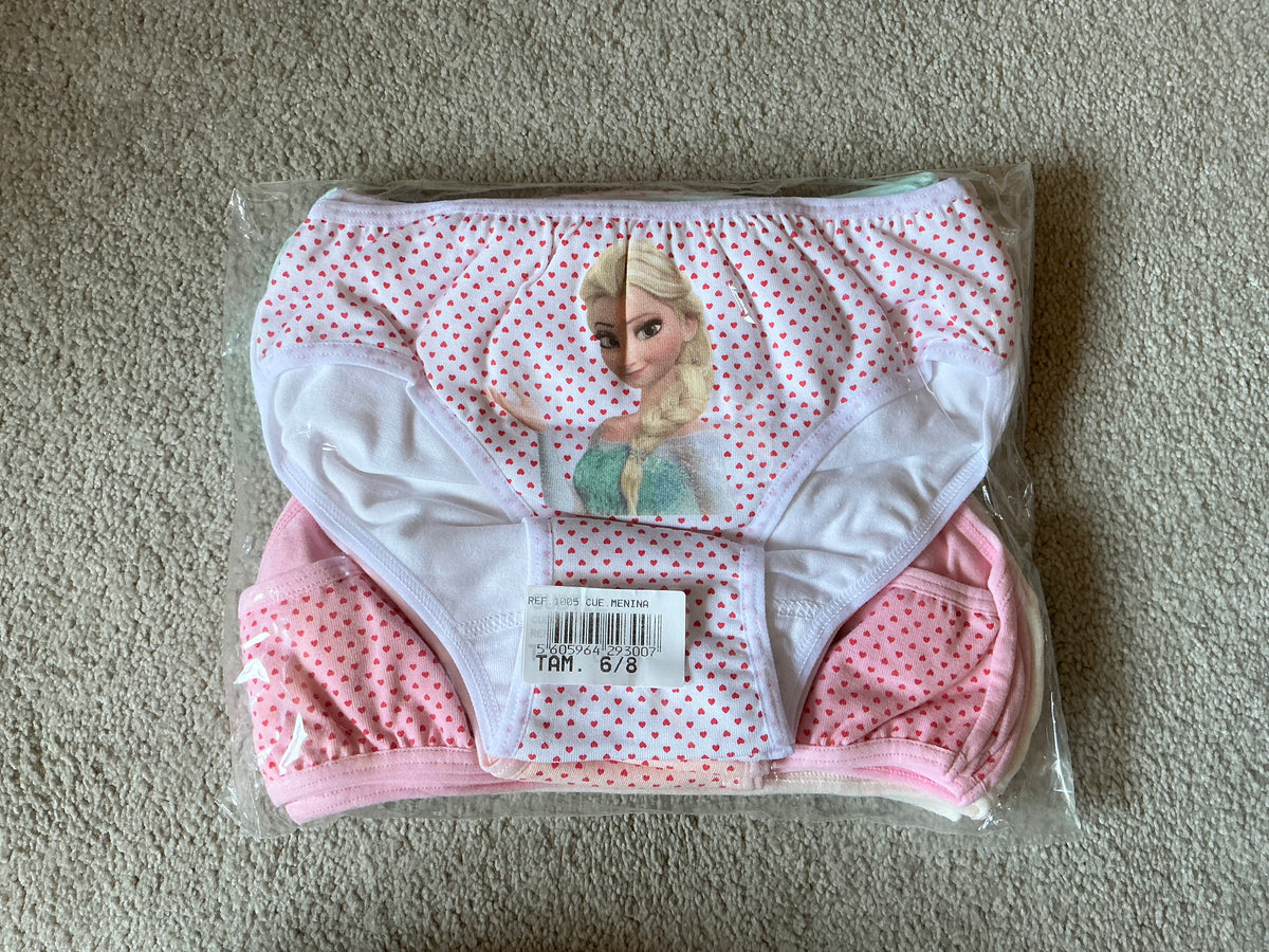 Girls' Princess Print Briefs Pack