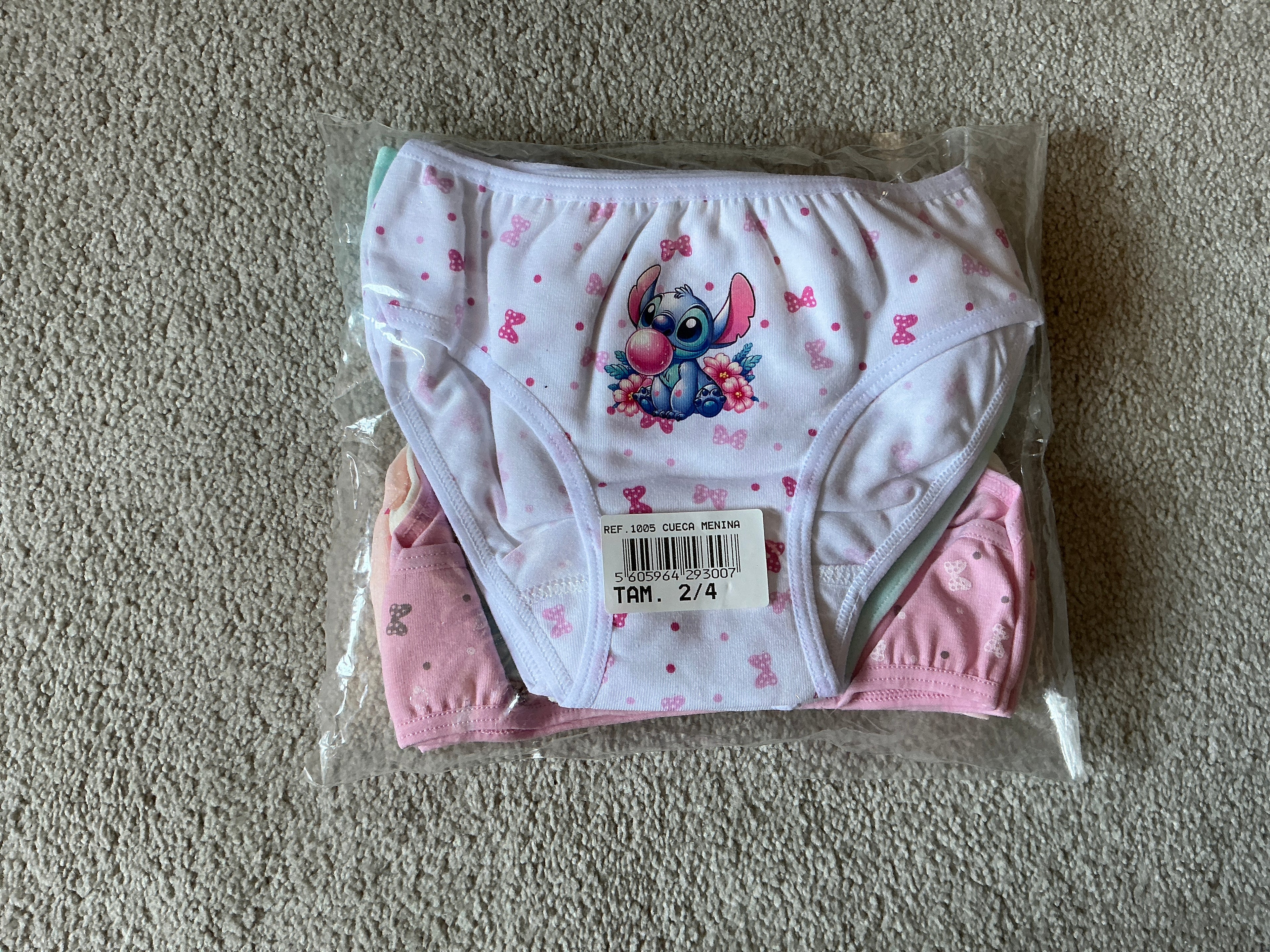Pack de Cuecas Menina com Estampado de Personagens Tropicais