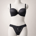 Conjunto Push-Up Liso com Tanga de Renda