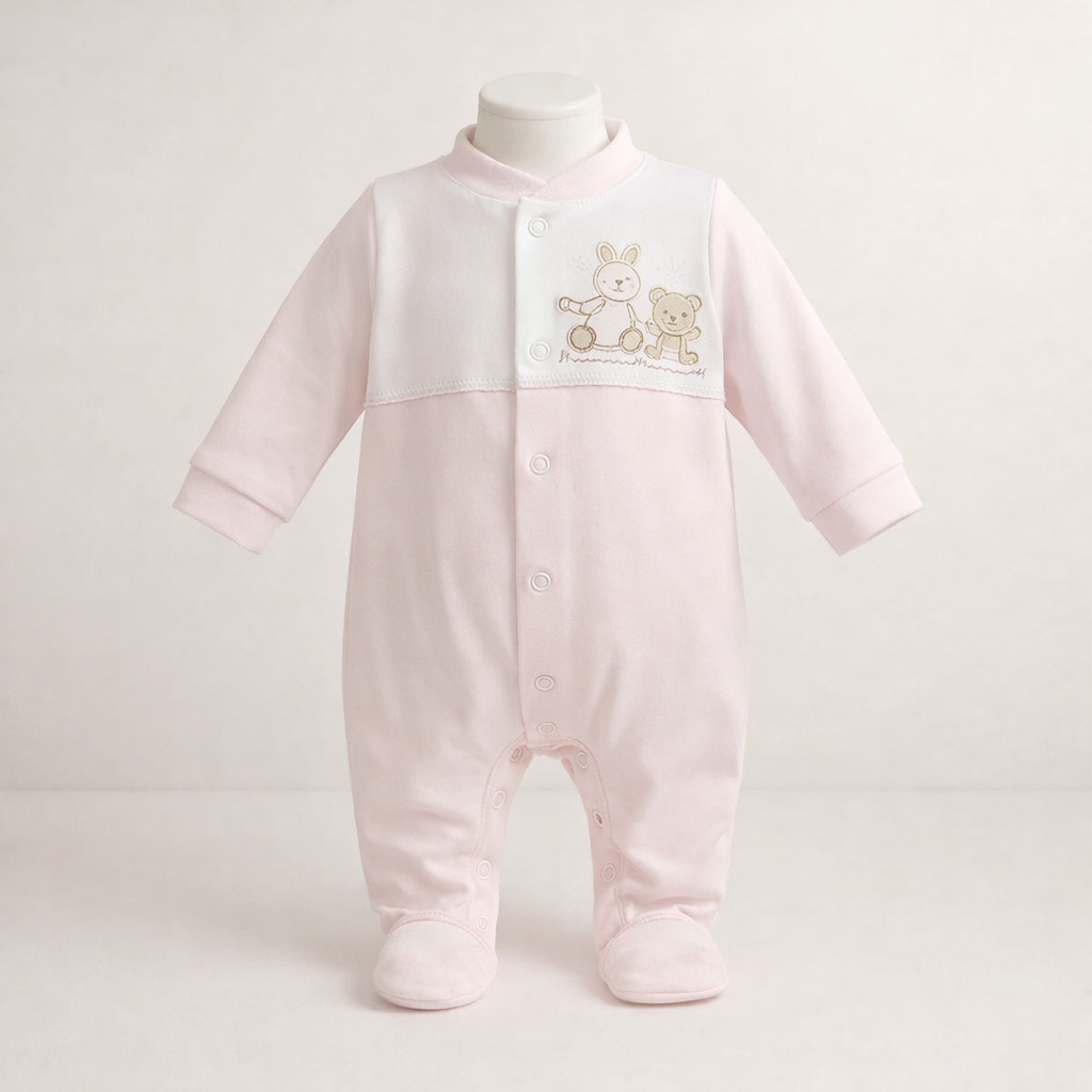 Baby Hooded Sleepsuit with Appliqué