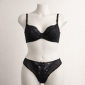 Black Sheer Lace Bra & Brief Set