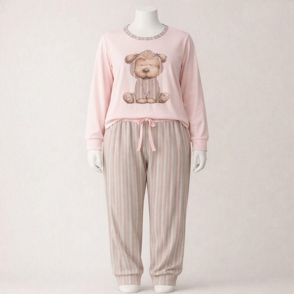 Conjunto de Pijama a Combinar Mãe e Filha com Estampado de Cão