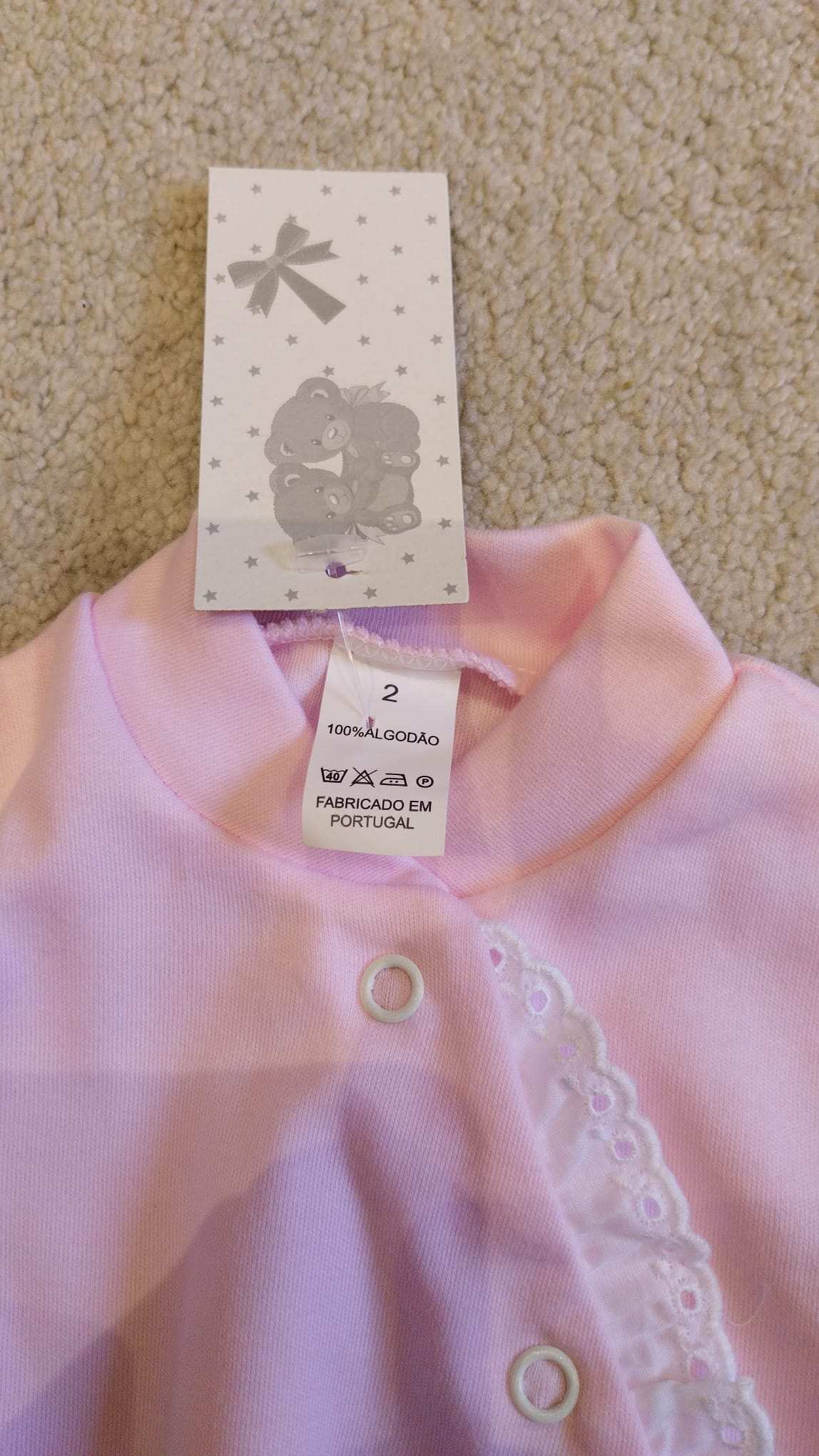 Baby Lace Trim Footed Sleepsuit