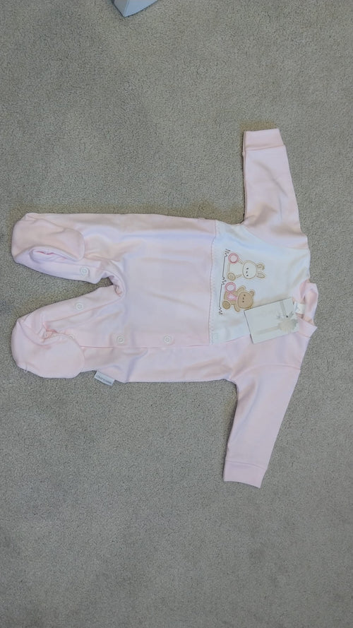 Baby Hooded Sleepsuit with Appliqué