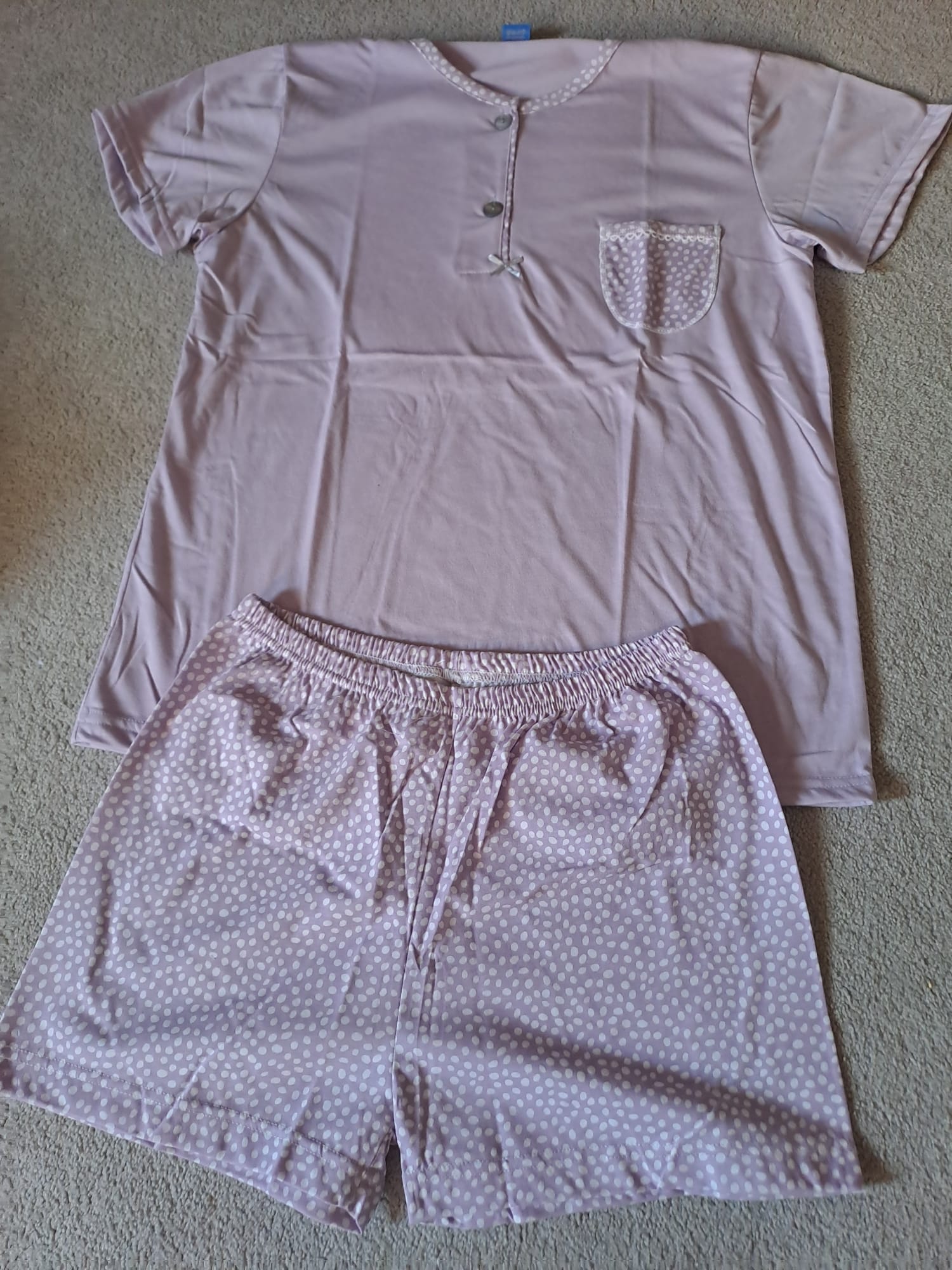 Pijama de Calções de Bolinhas para Mulher