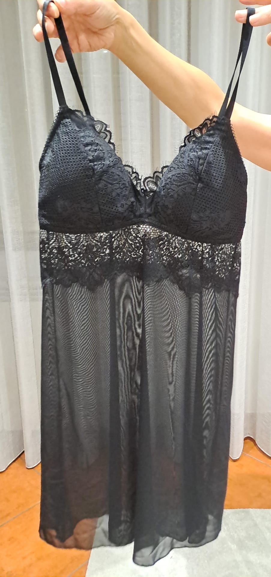 Black Sheer Lace Babydoll