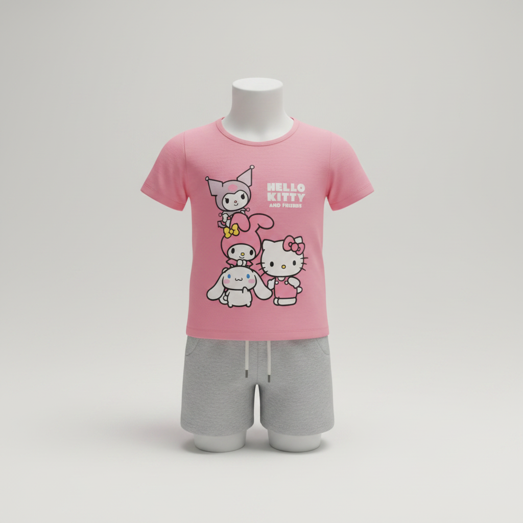 Conjunto de Pijama Estampado com Personagens para Menina