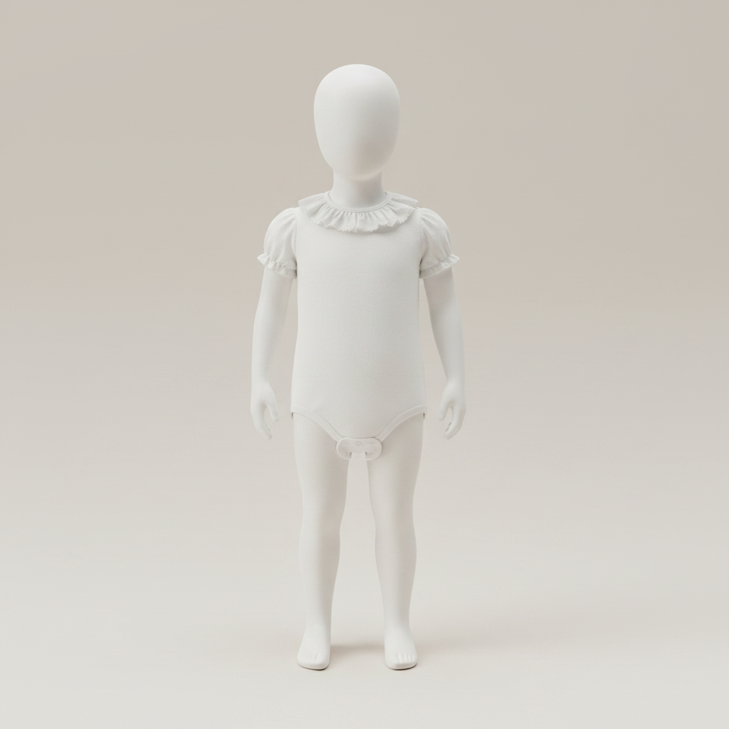 Classic White Lace-Collar Bodysuit